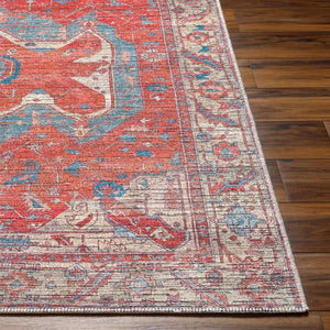 Livabliss Nolita Flatweave Chenille Polyester Area Rug Traditional Pattern for Living Dining Rooms Burgandy, Rose 7'7" x 9'6" NLT2303-7696