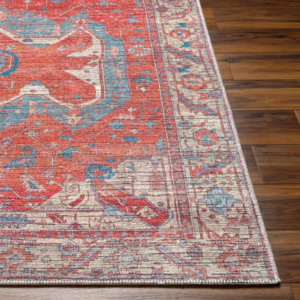 Livabliss Nolita Flatweave Chenille Polyester Area Rug Traditional Pattern for Living Dining Rooms Burgandy, Rose 7'7" x 9'6" NLT2303-7696