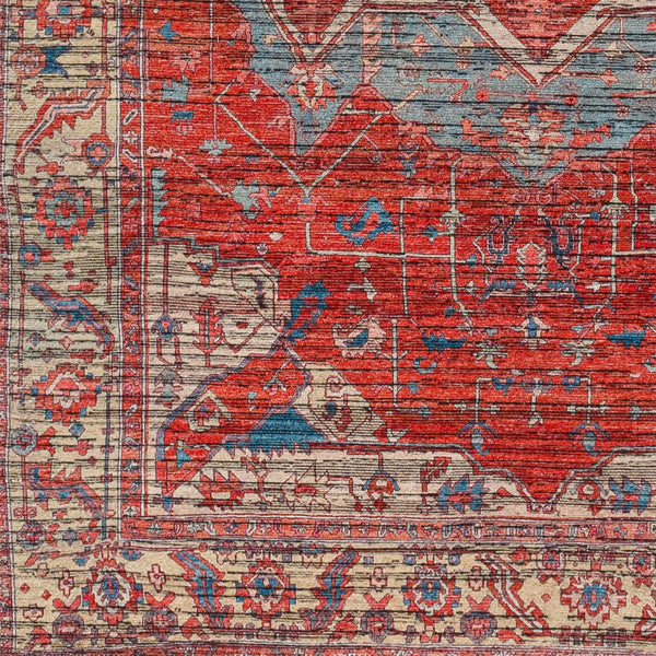 Livabliss Nolita Flatweave Chenille Polyester Area Rug Traditional Pattern for Living Dining Rooms Burgandy, Rose 7'7" x 9'6" NLT2303-7696