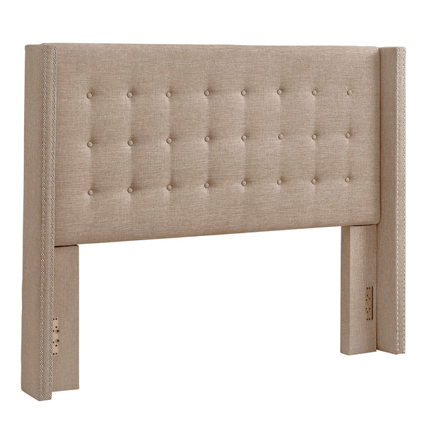 Homelegance By Top-Line Harlyn Linen Wingback Headboard Beige Linen