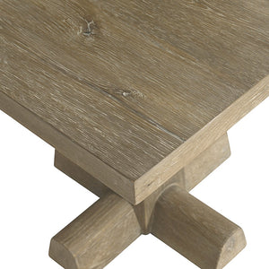 Bernhardt Bernhardt Tribeca Aurum Side Table — Rustic-Modern White Oak Pedestal Accent Table, 24" X 22" 333120