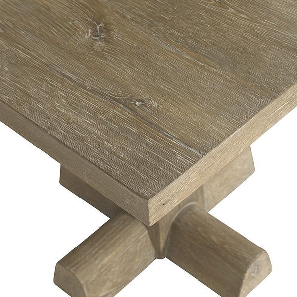 Bernhardt Bernhardt Tribeca Aurum Side Table — Rustic-Modern White Oak Pedestal Accent Table, 24" X 22" 333120