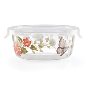 Lenox Butterfly Meadow Small Glass Food Storage Container Multi, WHITE GLASS,CRYSTAL 890086