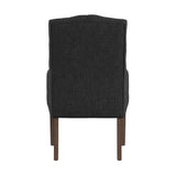 Homelegance By Top-Line Amina Light Distressed Natural Finish Linen Tufted Dining Chair Light Natural Wood