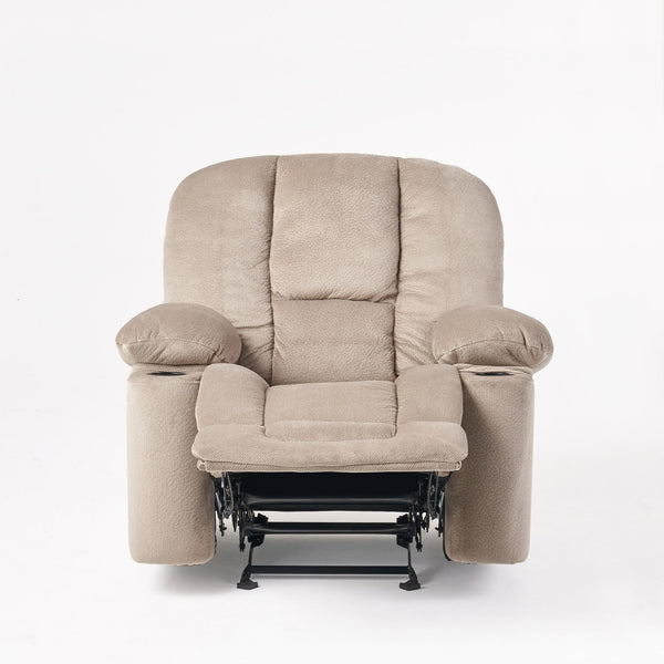 English Elm Christopher Knight Home® - Luxurious Manual Recliner Chair with Skin-Friendly Fabric, Dual Cup Holders, Ergonomic Padded Comfort Coffee 57578.00LAT