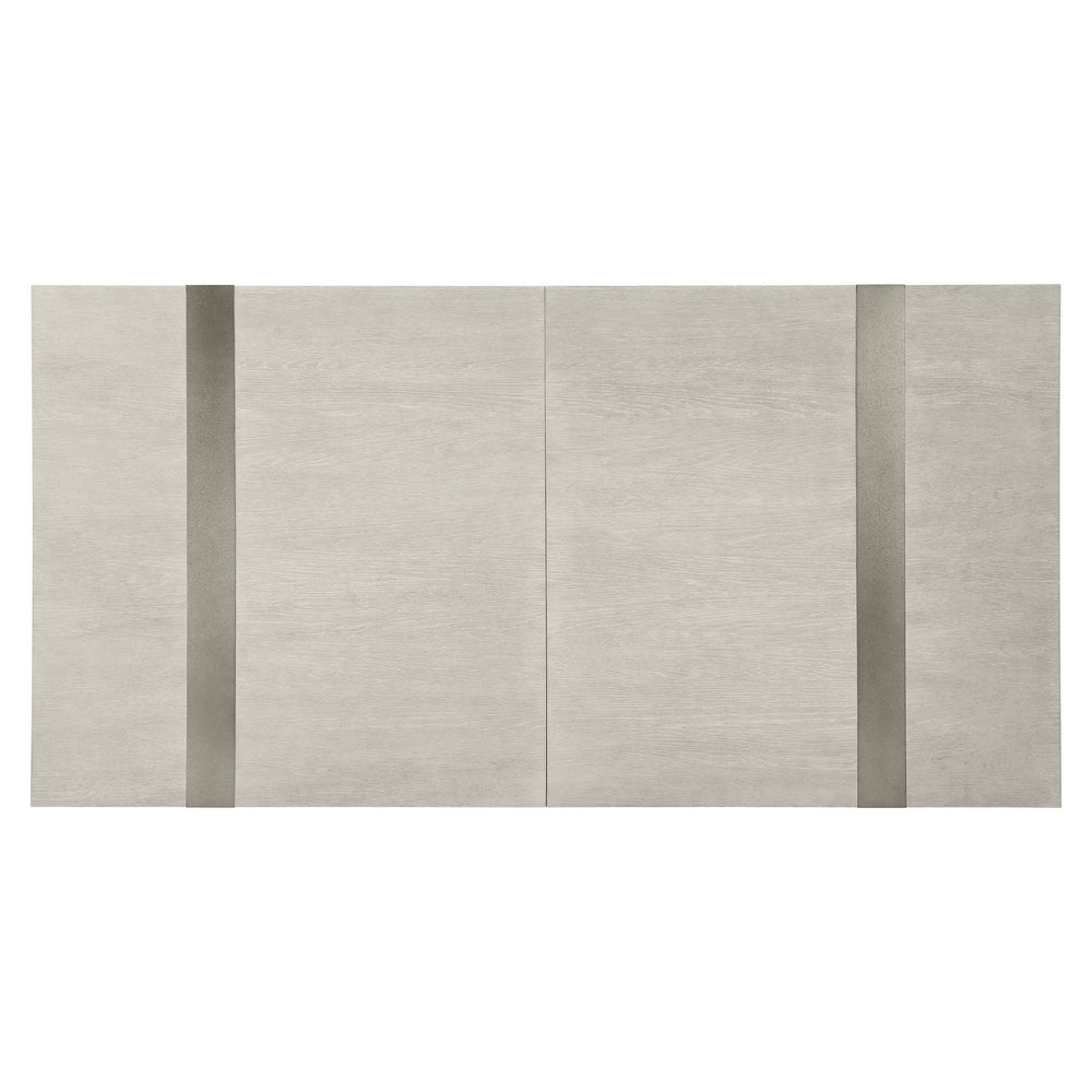 Bernhardt Bernhardt Tempo 90" Dining Table With Wire-Brushed Oak Top, Satin Nickel Metal Band Accents K2134