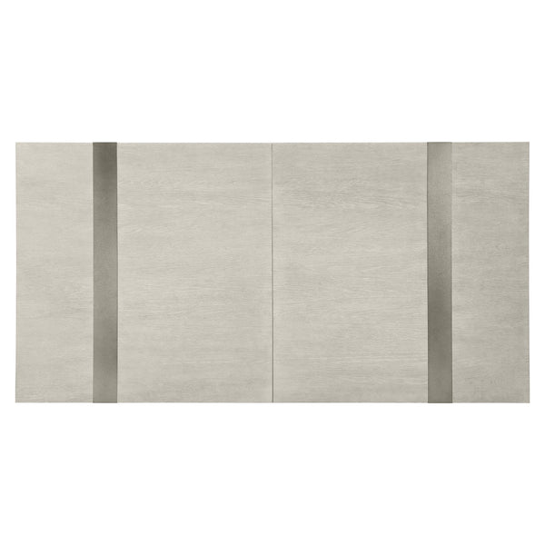 Bernhardt Bernhardt Tempo 90" Dining Table With Wire-Brushed Oak Top, Satin Nickel Metal Band Accents K2134