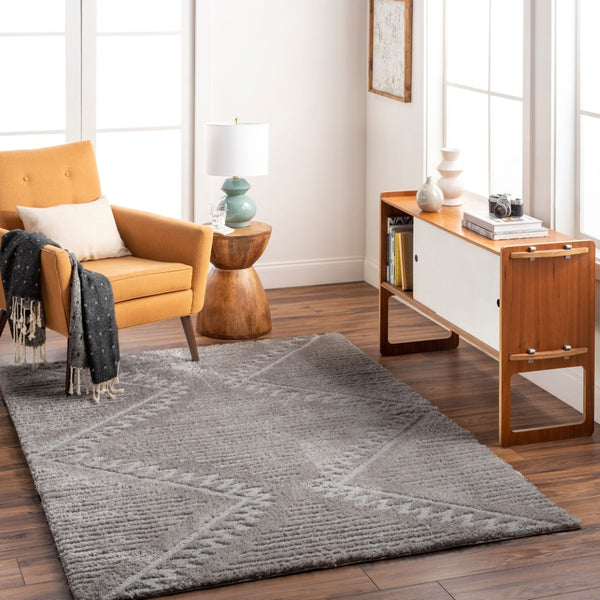Livabliss Nomadic Bohemian Geometric Machine Woven Polyester Rug for Living Room or Bedroom Medium Gray 7'10" x 10' NMC2300-71010