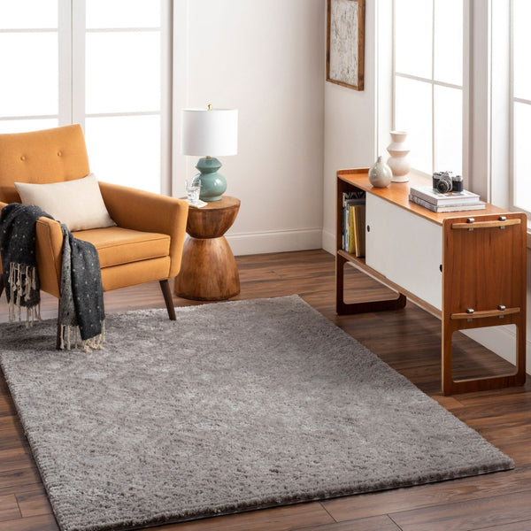 Livabliss Nomadic Turkish Machine Woven Polyester Area Rug Minimalist Modern Living Room Accent Medium Gray 6'7" x 9' NMC2303-679