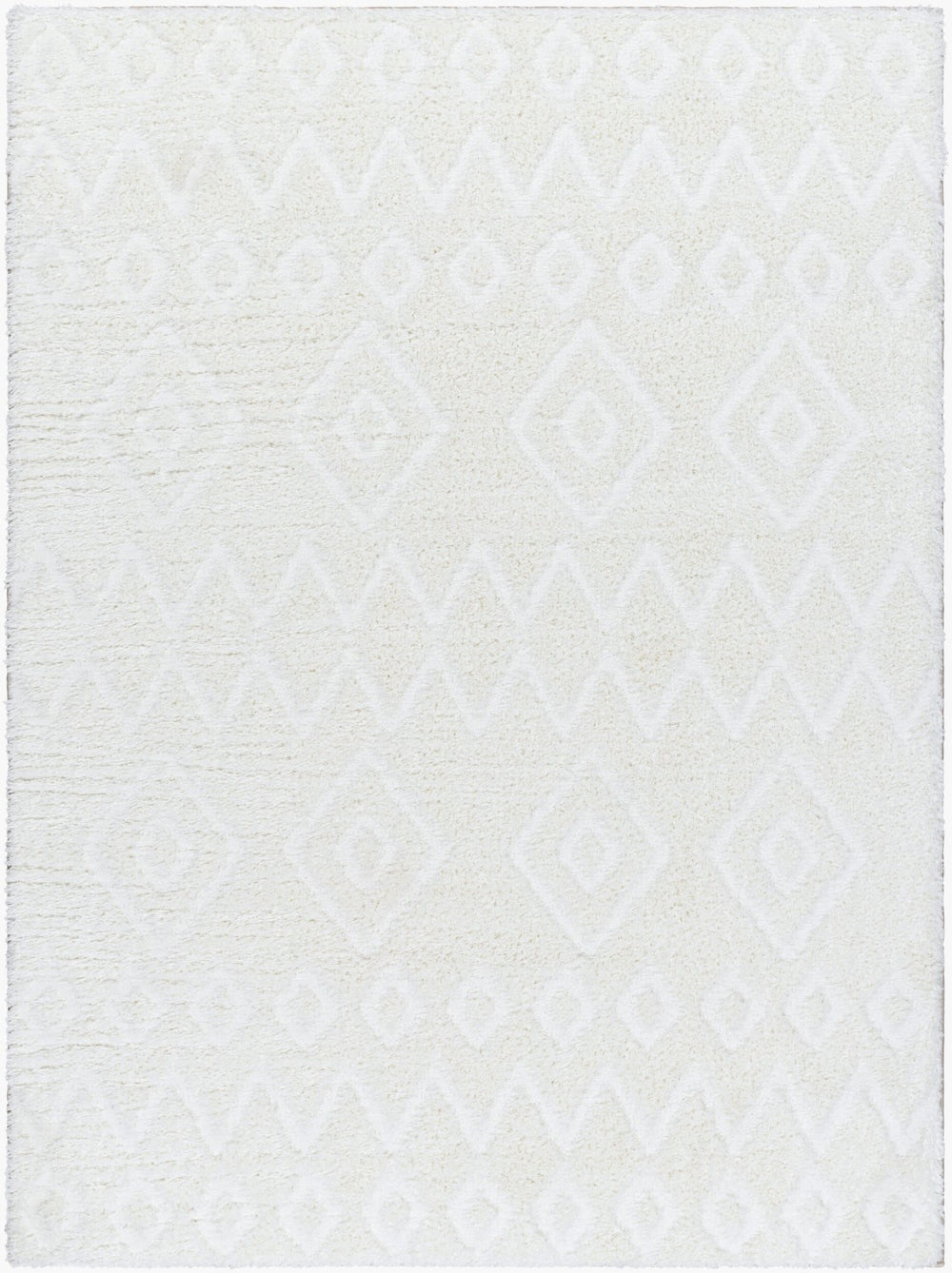 Livabliss Nomadic Plush Polyester Area Rug Machine Woven in Turkey for Modern Living Spaces Ivory 5'3" x 7' NMC2306-537