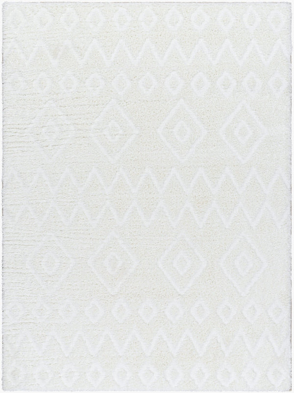 Livabliss Nomadic Plush Polyester Area Rug Machine Woven in Turkey for Modern Living Spaces Ivory 5'3" x 7' NMC2306-537