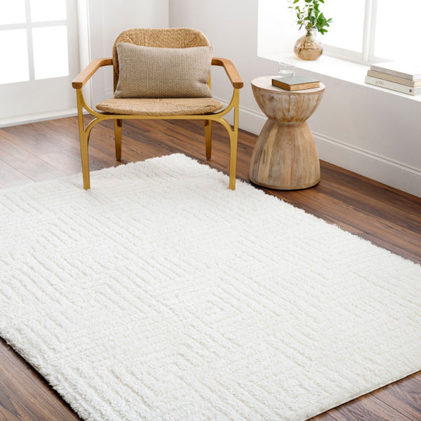 Livabliss Nomadic Plush Polyester Area Rug Machine Woven in Turkey for Living Rooms and Bedrooms Ivory 7'10" x 10' NMC2314-71010