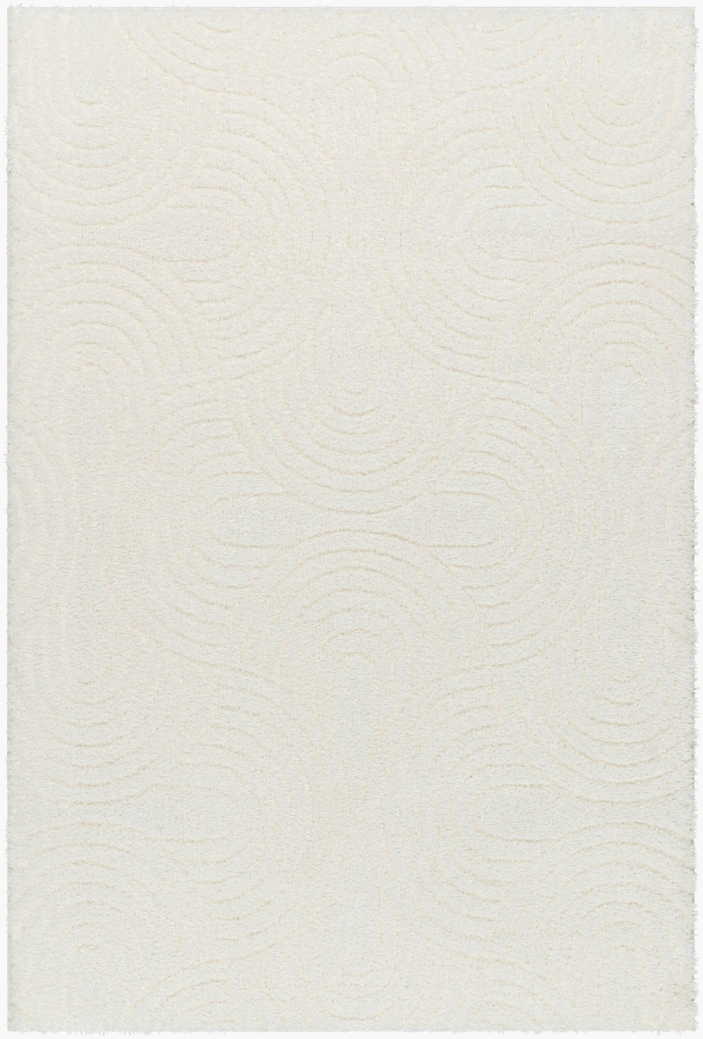 Livabliss Nomadic Plush Polyester Area Rug Turkish Woven Warmth for Living Bedroom Dining Ivory 6'7" x 9' NMC2316-679