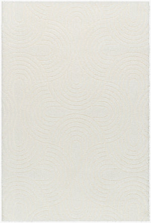 Livabliss Nomadic Plush Polyester Area Rug Turkish Woven Warmth for Living Bedroom Dining Ivory 6'7" x 9' NMC2316-679