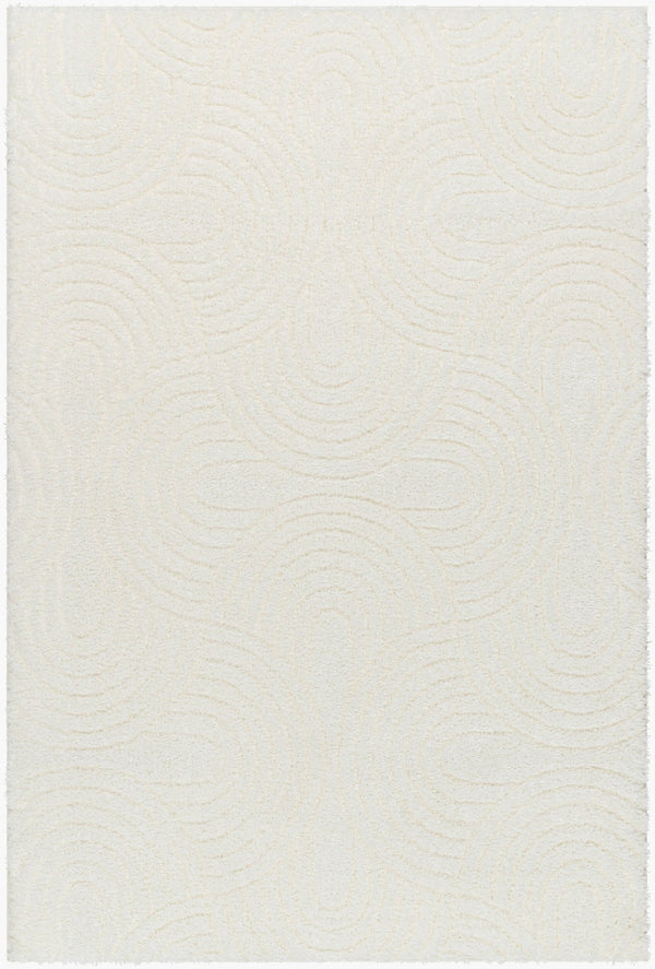 Livabliss Nomadic Plush Polyester Area Rug Turkish Woven Warmth for Living Bedroom Dining Ivory 6'7" x 9' NMC2316-679