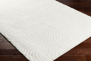 Livabliss Nomadic Plush Polyester Area Rug Turkish Woven Warmth for Living Bedroom Dining Ivory 6'7" x 9' NMC2316-679