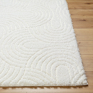 Livabliss Nomadic Plush Polyester Area Rug Turkish Woven Warmth for Living Bedroom Dining Ivory 6'7" x 9' NMC2316-679