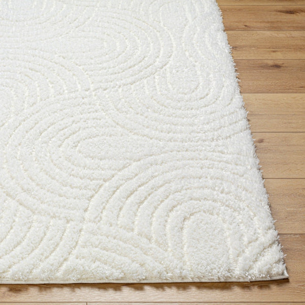 Livabliss Nomadic Plush Polyester Area Rug Turkish Woven Warmth for Living Bedroom Dining Ivory 6'7" x 9' NMC2316-679