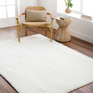 Livabliss Nomadic Plush Polyester Area Rug Turkish Woven Warmth for Living Bedroom Dining Ivory 6'7" x 9' NMC2316-679