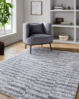 Livabliss Nomadic Machine Woven Polyester Area Rug Plush Pile for Living Room or Dining Space Light Slate, Gr 7'10" x 10' NMC2320-71010