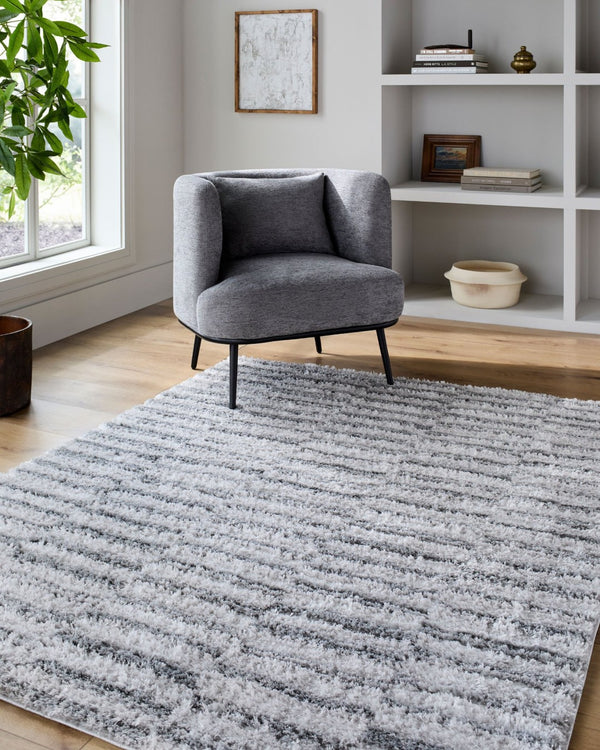 Livabliss Nomadic Machine Woven Polyester Area Rug Plush Pile for Living Room or Dining Space Light Slate, Gr 7'10" x 10' NMC2320-71010