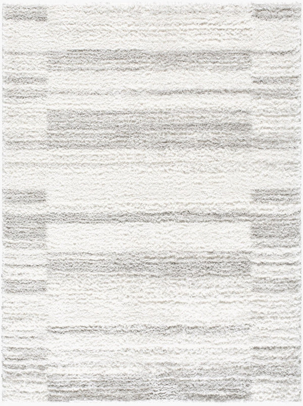 Livabliss Nomadic Plush Polyester Area Rug Machine Woven in Turkey for Bohemian Living Spaces Cream, Light Sl 5'3" x 7' NMC2323-537