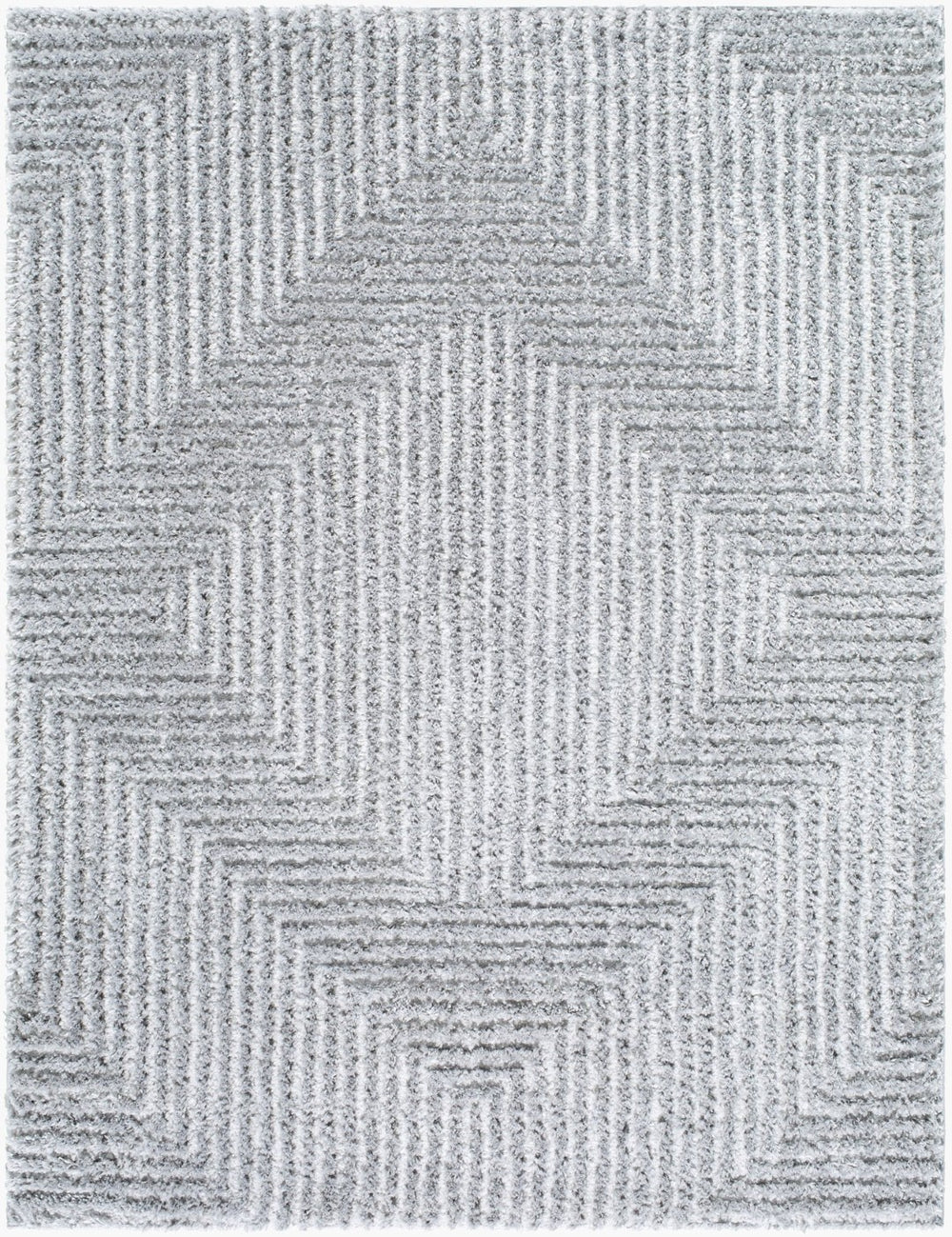 Livabliss Nomadic Plush Polyester Area Rug Turkish Woven for Living Room Bedroom Dining Gray, Light Sla 5'3" x 7' NMC2324-537