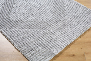 Livabliss Nomadic Plush Polyester Area Rug Turkish Woven for Living Room Bedroom Dining Gray, Light Sla 5'3" x 7' NMC2324-537