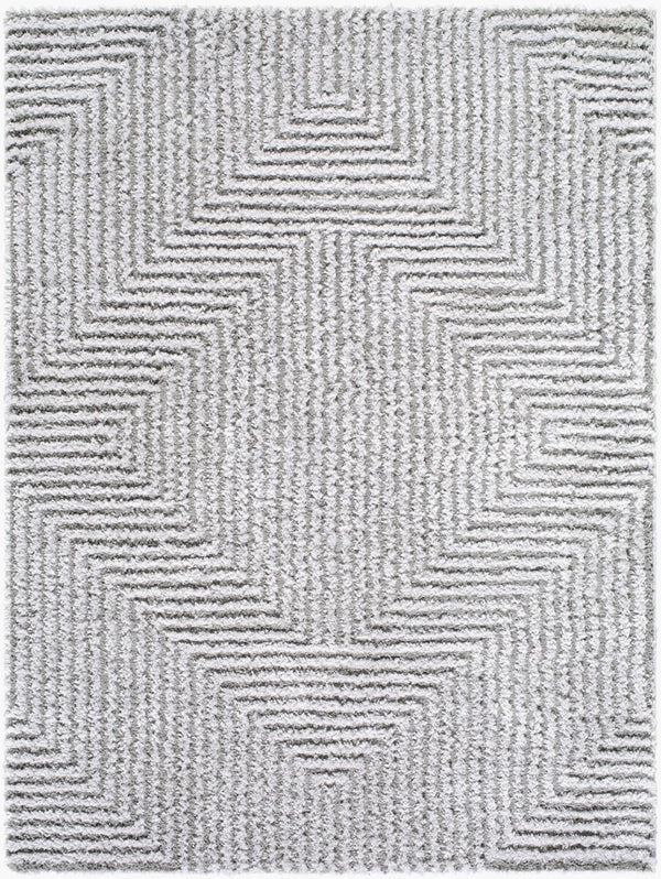 Livabliss Nomadic Collection Plush Polyester Area Rug Turkey Woven for Living Room Bedroom Floors Light Slate, Gr 7'10" x 10' NMC2325-71010
