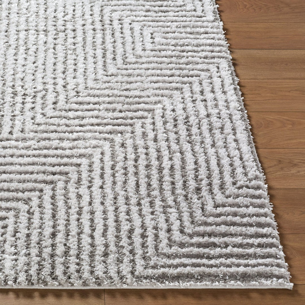 Livabliss Nomadic Collection Plush Polyester Area Rug Turkey Woven for Living Room Bedroom Floors Light Slate, Gr 7'10" x 10' NMC2325-71010