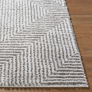 Livabliss Nomadic Collection Plush Polyester Area Rug Turkey Woven for Living Room Bedroom Floors Light Slate, Gr 7'10" x 10' NMC2325-71010