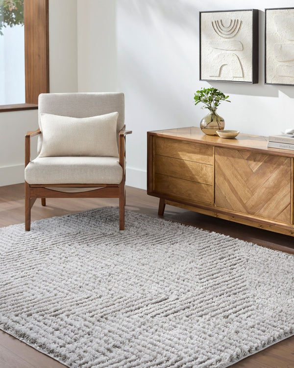 Livabliss Nomadic Collection Plush Polyester Area Rug Turkey Woven for Living Room Bedroom Floors Light Slate, Gr 7'10" x 10' NMC2325-71010
