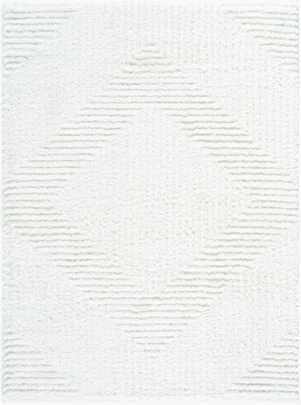 Livabliss Nomadic Turkish Machine Woven Plush Polyester Area Rug for Living Room Bedroom Floors Cream, White 7'10" x 10' NMC2327-71010