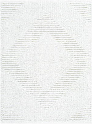Livabliss Nomadic Turkish Machine Woven Plush Polyester Area Rug for Living Room Bedroom Floors Cream, White 7'10" x 10' NMC2327-71010