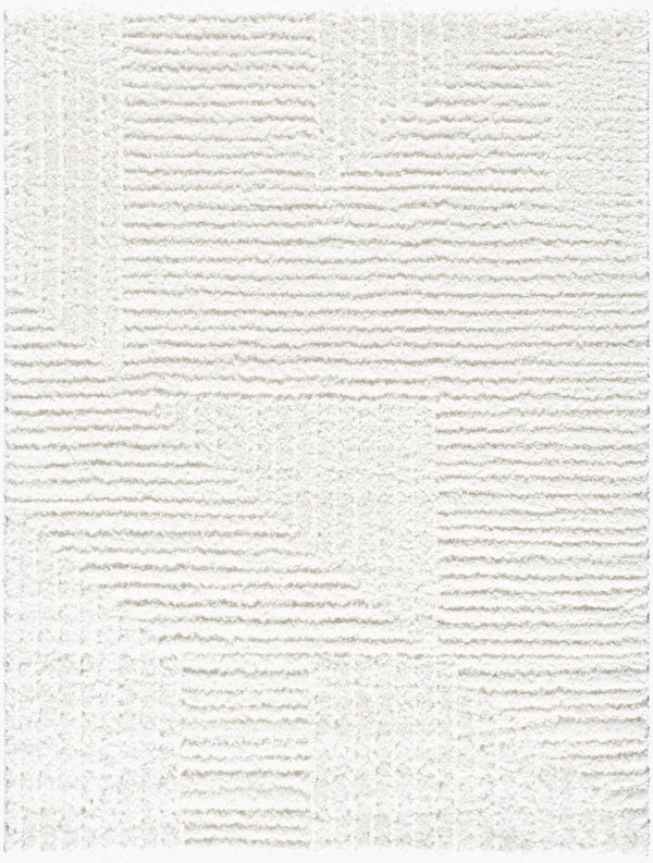 Livabliss Nomadic Plush Polyester Area Rug Machine Woven in Turkey for Living Rooms and Bedrooms Cream, White 7'10" x 10' NMC2328-71010