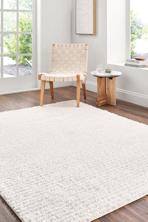 Livabliss Nomadic Global Pattern Plush Polyester Area Rug Turkish Woven for Living or Bedroom Decor Cream, White 7'10" x 10' NMC2330-71010