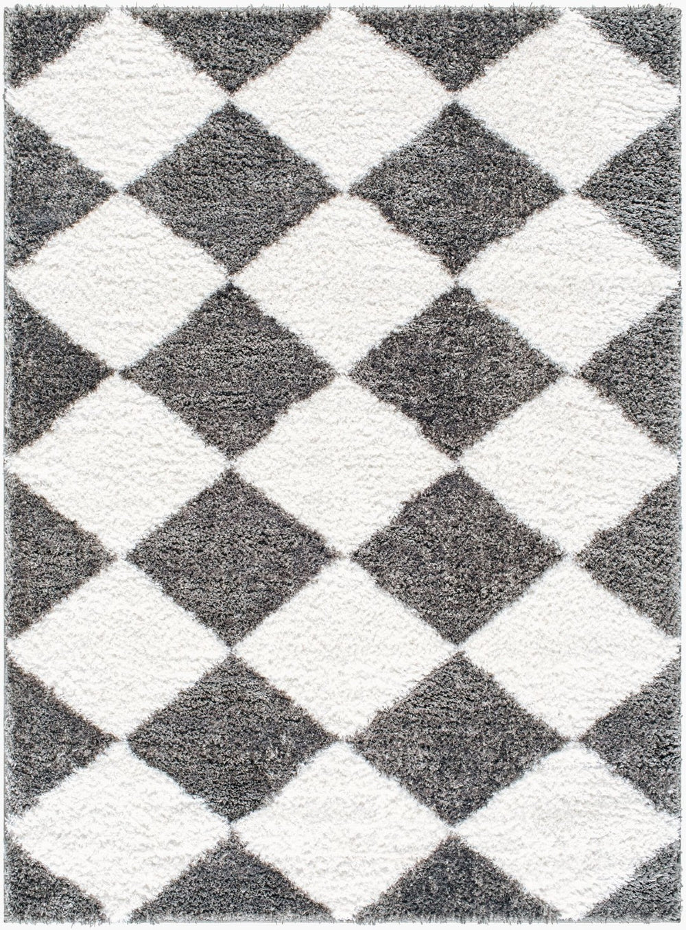 Livabliss Nomadic Machine Woven Polyester Area Rug Plush Pile for Living Room or Bedroom Cream, Charcoal 7'10" x 10' NMC2332-71010