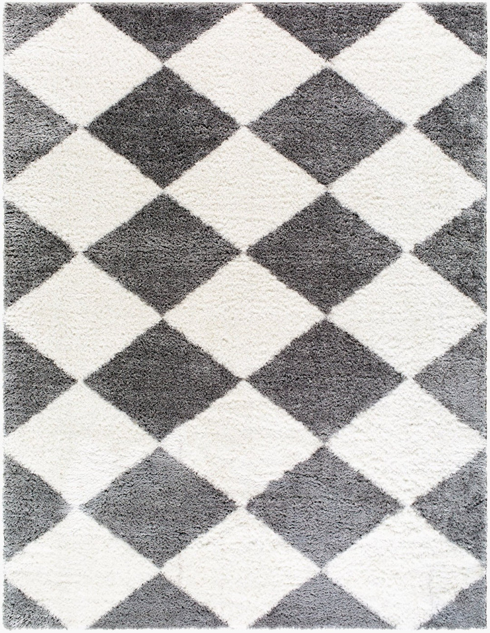 Livabliss Nomadic Machine Woven Polyester Area Rug Plush Pile for Living Room or Bedroom Cream, Charcoal 7'10" x 10' NMC2332-71010