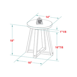 18" Distressed Wood Kitchen Stool Mahogany DNGD8EMA Walker Edison