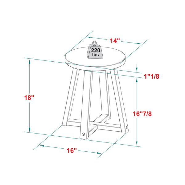 18" Distressed Wood Kitchen Stool Mahogany DNGD8EMA Walker Edison