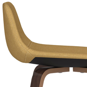 English Elm Randolph Mid-Century Modern Bentwood Bar Stools Set Of 2 With Dijon Yellow Upholstery & Chrome Accents B136P159449-GIGA