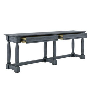 A.R.T. Furniture Alcove Console Table In Slate Finish – Stylish Acacia & Maple Design With Hidden Storage Drawers Blue Acacia Solids,Maple Veneers 321314-2821