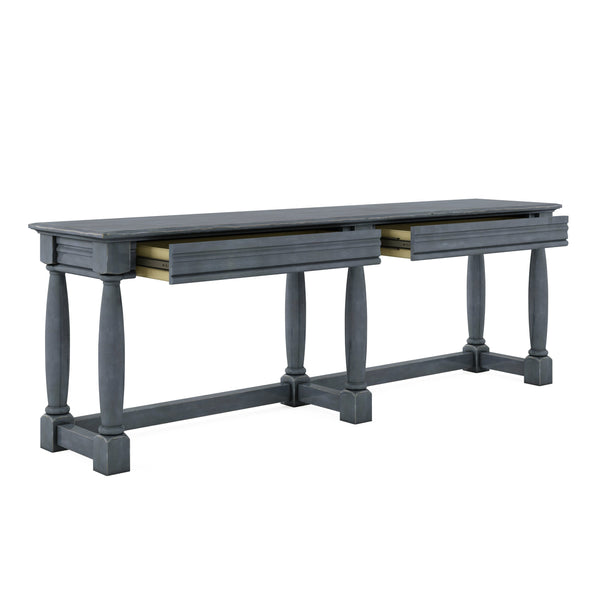 A.R.T. Furniture Alcove Console Table In Slate Finish – Stylish Acacia & Maple Design With Hidden Storage Drawers Blue Acacia Solids,Maple Veneers 321314-2821