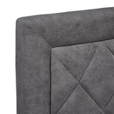 Homelegance By Top-Line Terrell Black Finish Frame with Velvet Fabric Platform Bed Grey Velvet