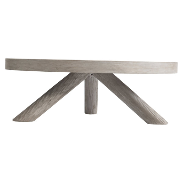 Bernhardt Bernhardt Harmon Cocktail Table In Textured Gris Finish — 48" Round Pine Veneer Top, Three-Leg Stability 555015