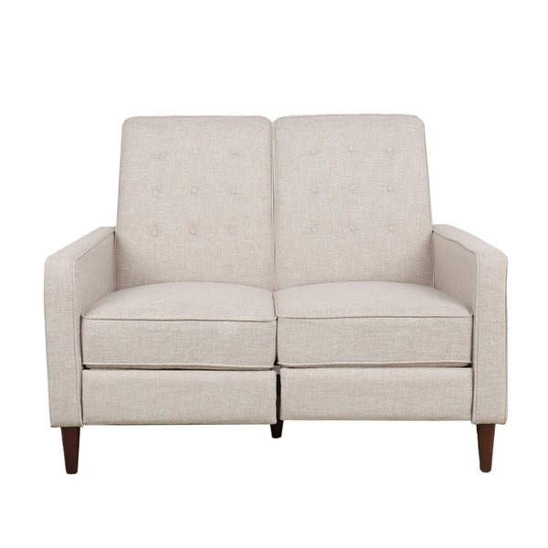 English Elm Christopher Knight Home® - DOUBLE Recliner Fabric Sofa with Plush Cushions and Space-Saving Design for Living Rooms, 49"L Wheat 72478.00FWHEAT