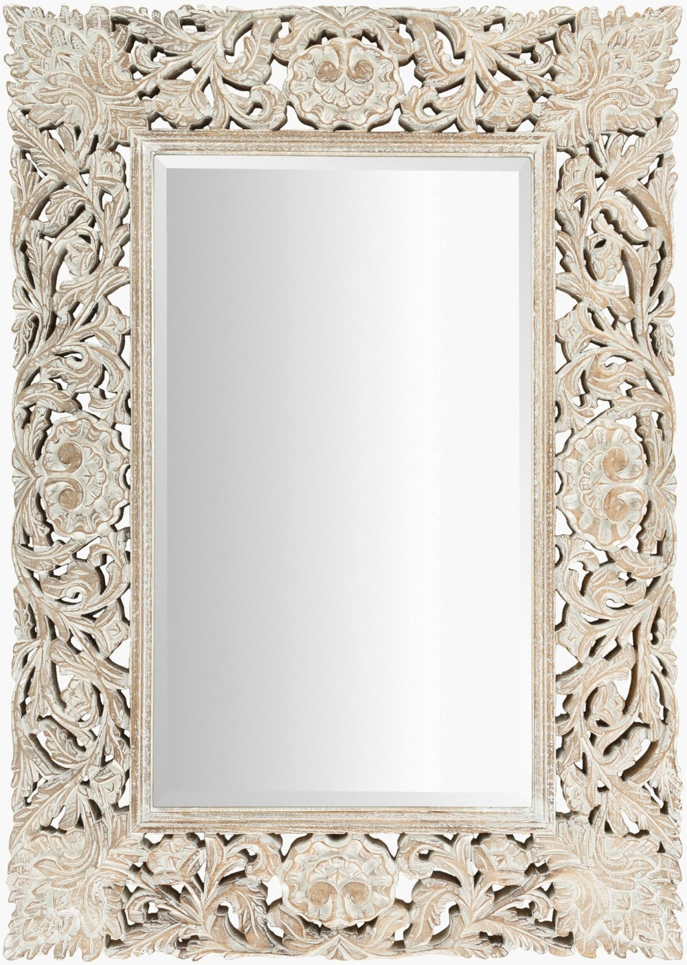 Livabliss Naomi Hand-carved Exotic Hardwood Accent Mirror Artisan Indian Craftsmanship Wall Decor NMI001-3042