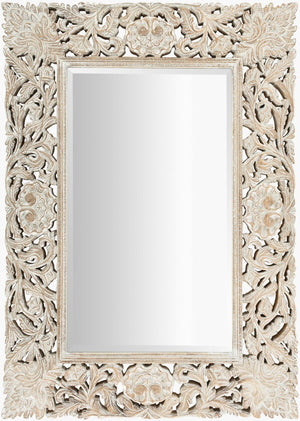 Livabliss Naomi Hand-carved Exotic Hardwood Accent Mirror Artisan Indian Craftsmanship Wall Decor NMI001-3042