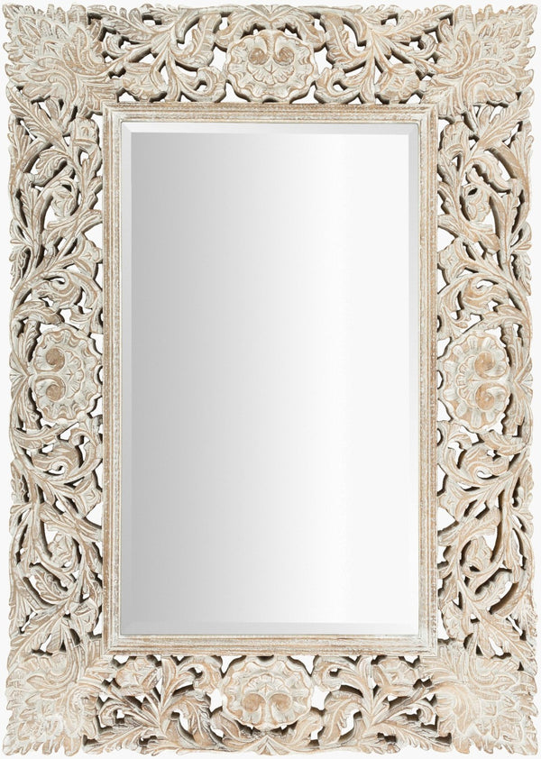 Livabliss Naomi Hand-carved Exotic Hardwood Accent Mirror Artisan Indian Craftsmanship Wall Decor NMI001-3042