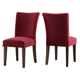 Homelegance By Top-Line Harmonn Upholstered Parsons Dining Chairs (Set of 2) Cherry Rubberwood